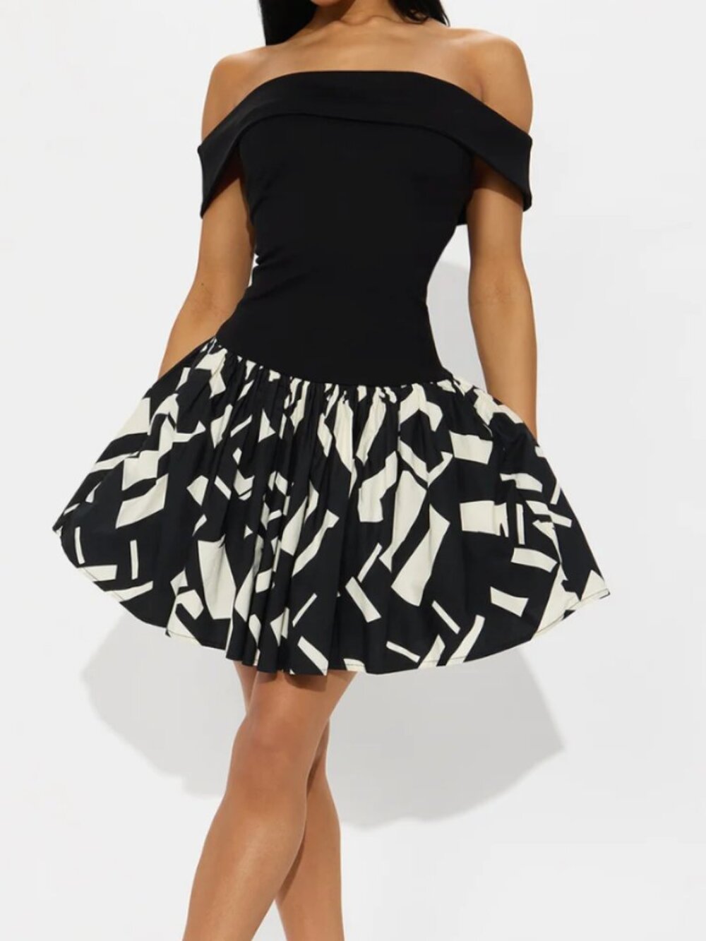 Fashion Nova 80s/90s Monte Carlo Abstract Poplin Mini Dress Size Small